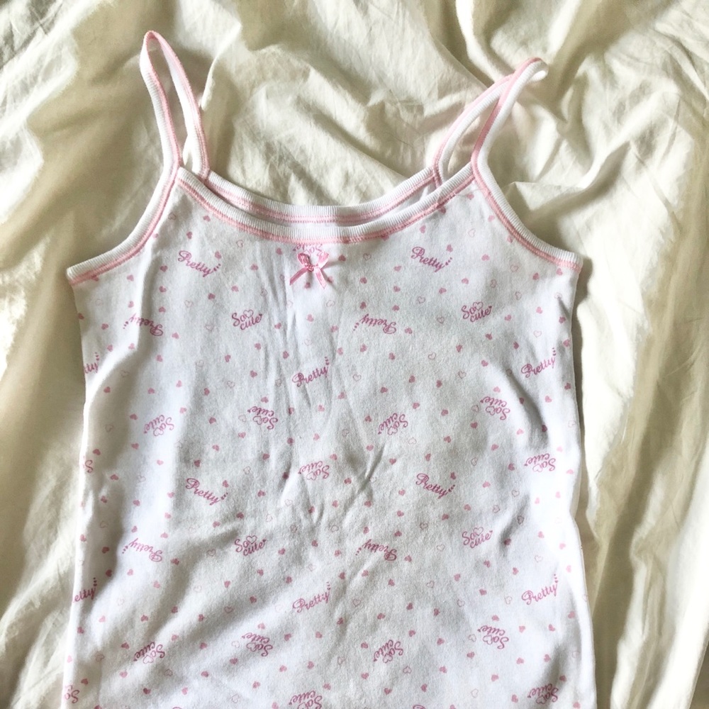 Girls Brand New Cute Pink Tank Top